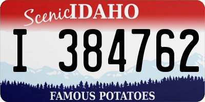 ID license plate I384762