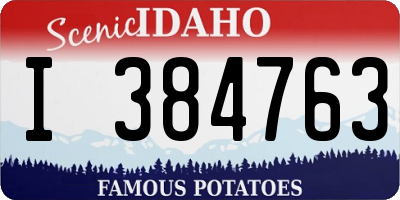 ID license plate I384763