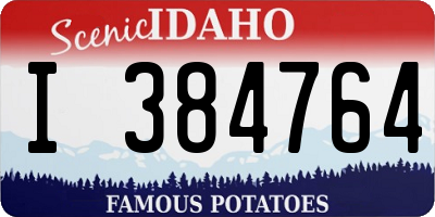 ID license plate I384764