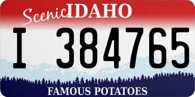 ID license plate I384765