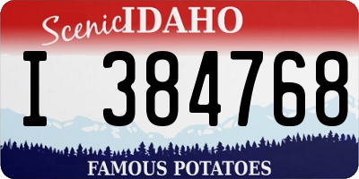 ID license plate I384768
