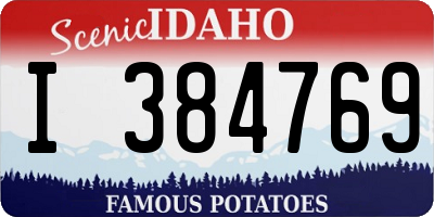 ID license plate I384769