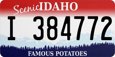 ID license plate I384772