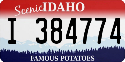 ID license plate I384774