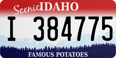 ID license plate I384775