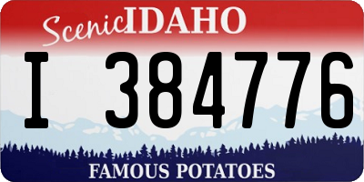 ID license plate I384776