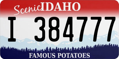 ID license plate I384777