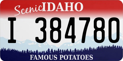 ID license plate I384780