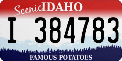 ID license plate I384783