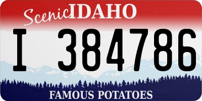 ID license plate I384786