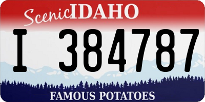 ID license plate I384787
