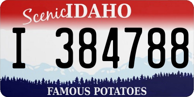 ID license plate I384788