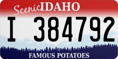 ID license plate I384792