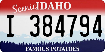 ID license plate I384794
