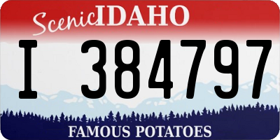 ID license plate I384797