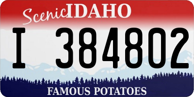 ID license plate I384802