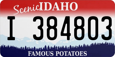 ID license plate I384803