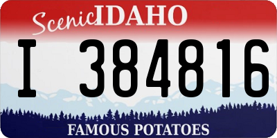 ID license plate I384816