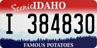 ID license plate I384830