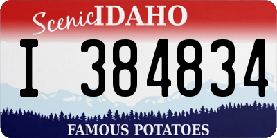 ID license plate I384834