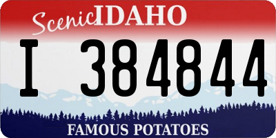 ID license plate I384844