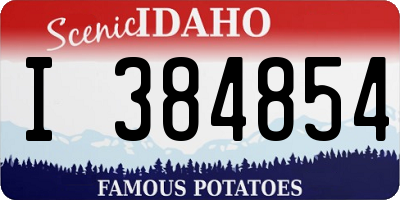 ID license plate I384854