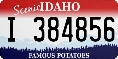 ID license plate I384856