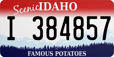ID license plate I384857