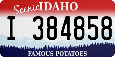 ID license plate I384858