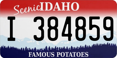 ID license plate I384859