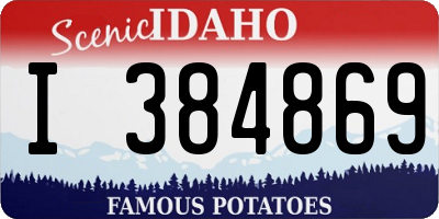 ID license plate I384869