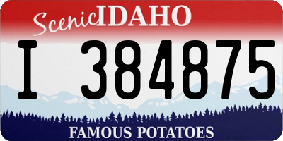 ID license plate I384875