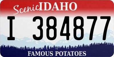 ID license plate I384877