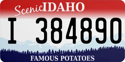 ID license plate I384890