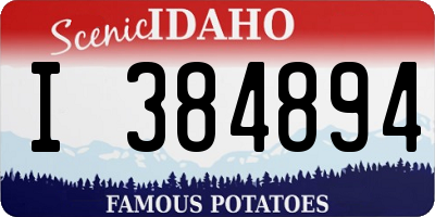 ID license plate I384894