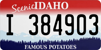 ID license plate I384903