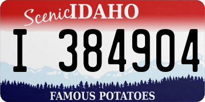 ID license plate I384904