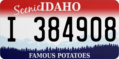 ID license plate I384908
