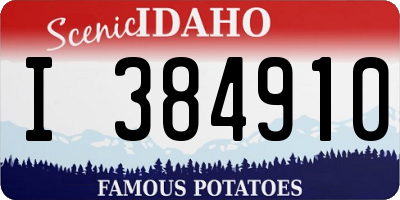 ID license plate I384910