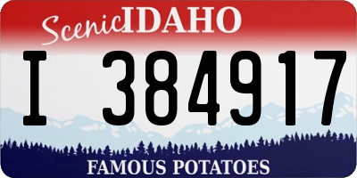 ID license plate I384917