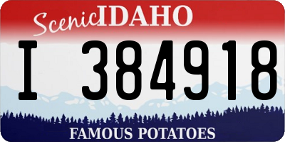 ID license plate I384918