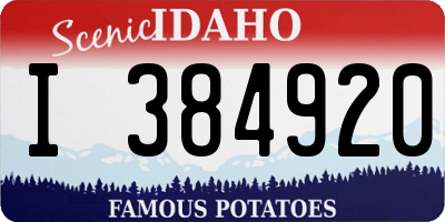 ID license plate I384920
