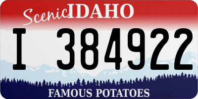 ID license plate I384922