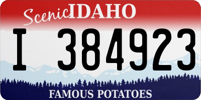 ID license plate I384923