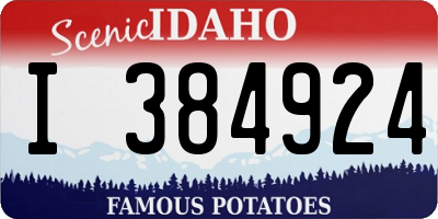 ID license plate I384924