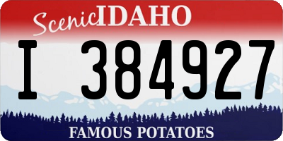 ID license plate I384927