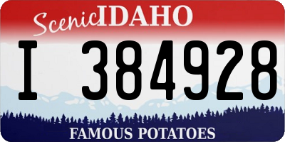 ID license plate I384928