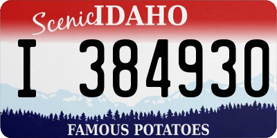 ID license plate I384930