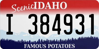 ID license plate I384931
