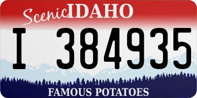 ID license plate I384935